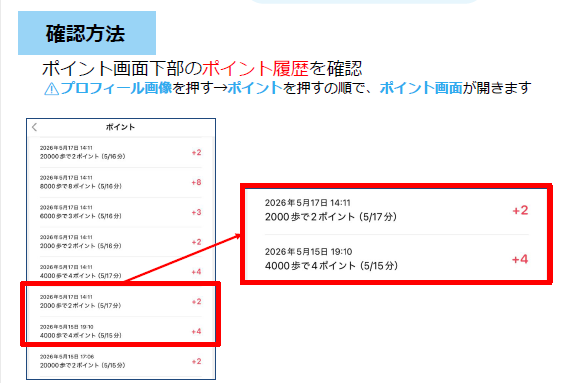 ポイント確認方法