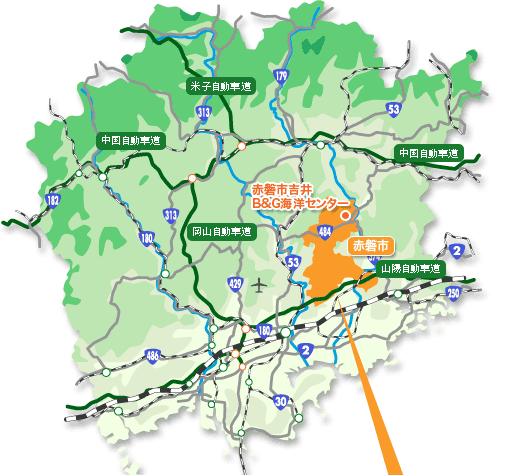 赤磐市吉井B&G海洋センターの地図