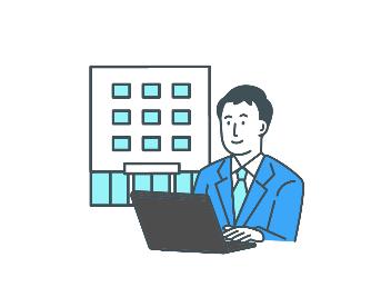 インターネット回答を行っているイラスト