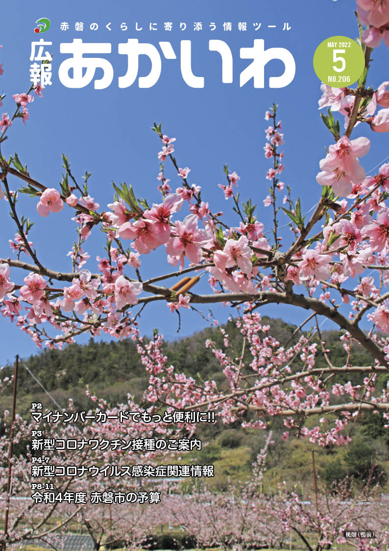 紙面イメージ（広報あかいわ 令和4年5月号（No.206)）