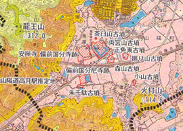 備前国分寺跡の周辺の地図