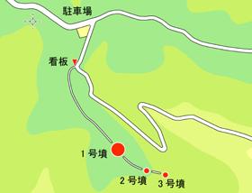東雲谷古墳群のイラスト位置図