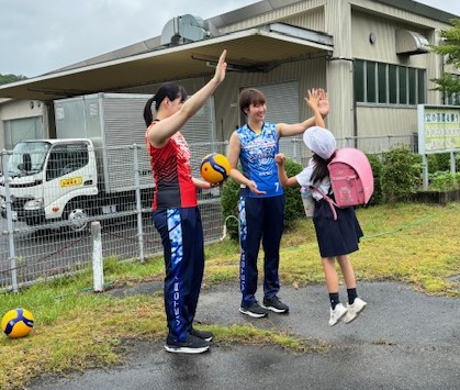 岡山シーガルズ 城南小学校にてあいさつ運動3