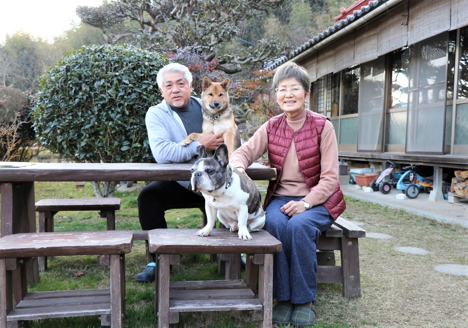 愛犬と共に