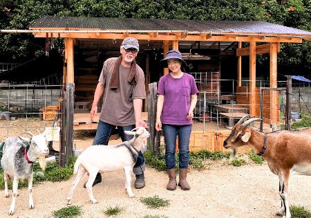 移住者加藤さんとやぎ