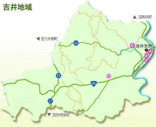 AED設置場所（医療・介護施設）吉井地域の地図