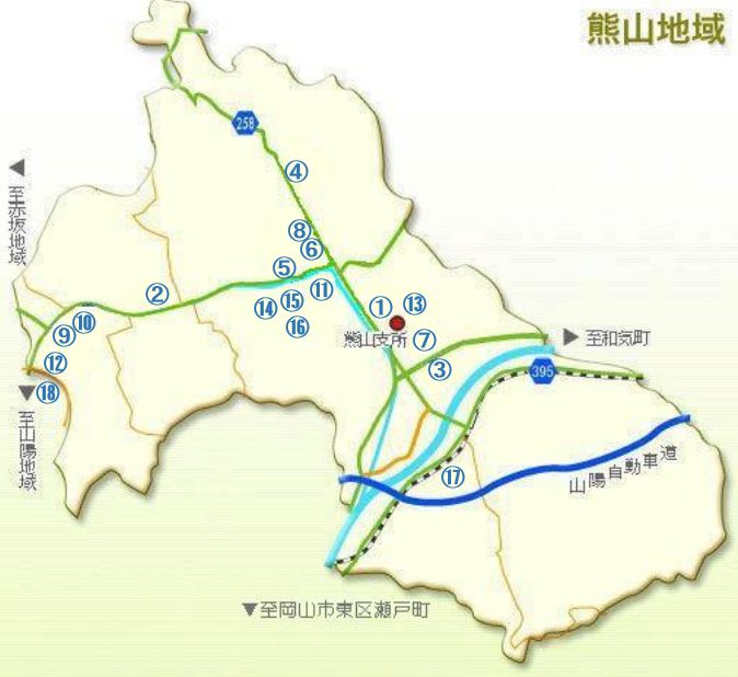 防災(避難場所)熊山地域の地図