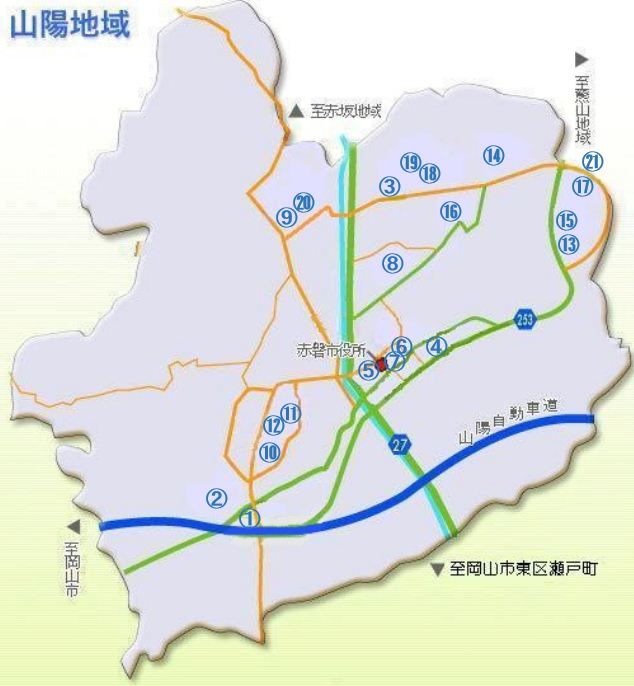 防災(避難場所)山陽地域の地図