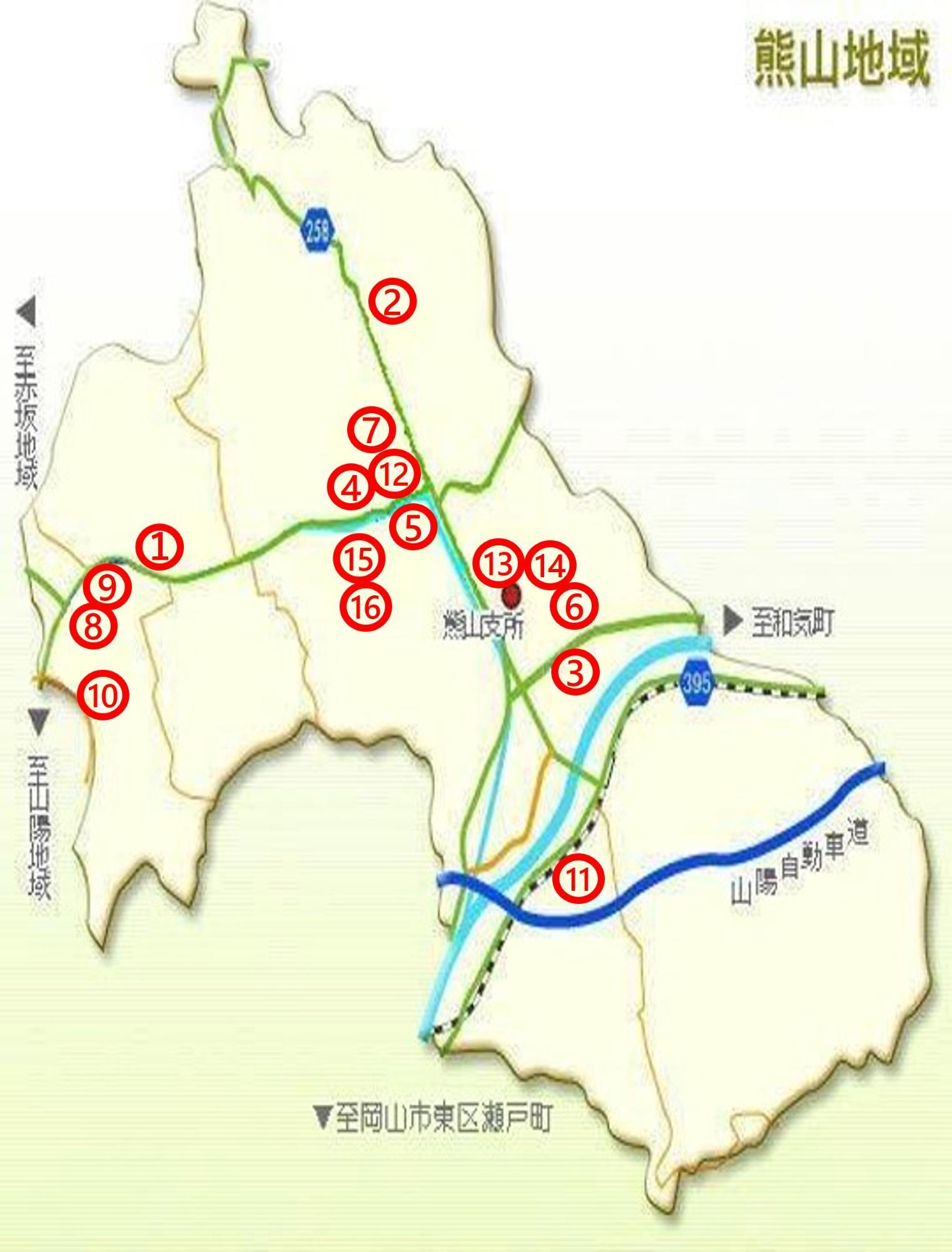 防災(避難場所)熊山地域の地図