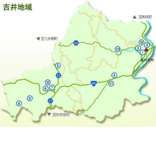 防災(避難場所)吉井地域の地図